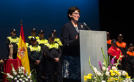 La alcaldesa, Susana Pérez Quislant, en el acto de homenaje a la Policía Municipal (Se abre en ventana nueva)