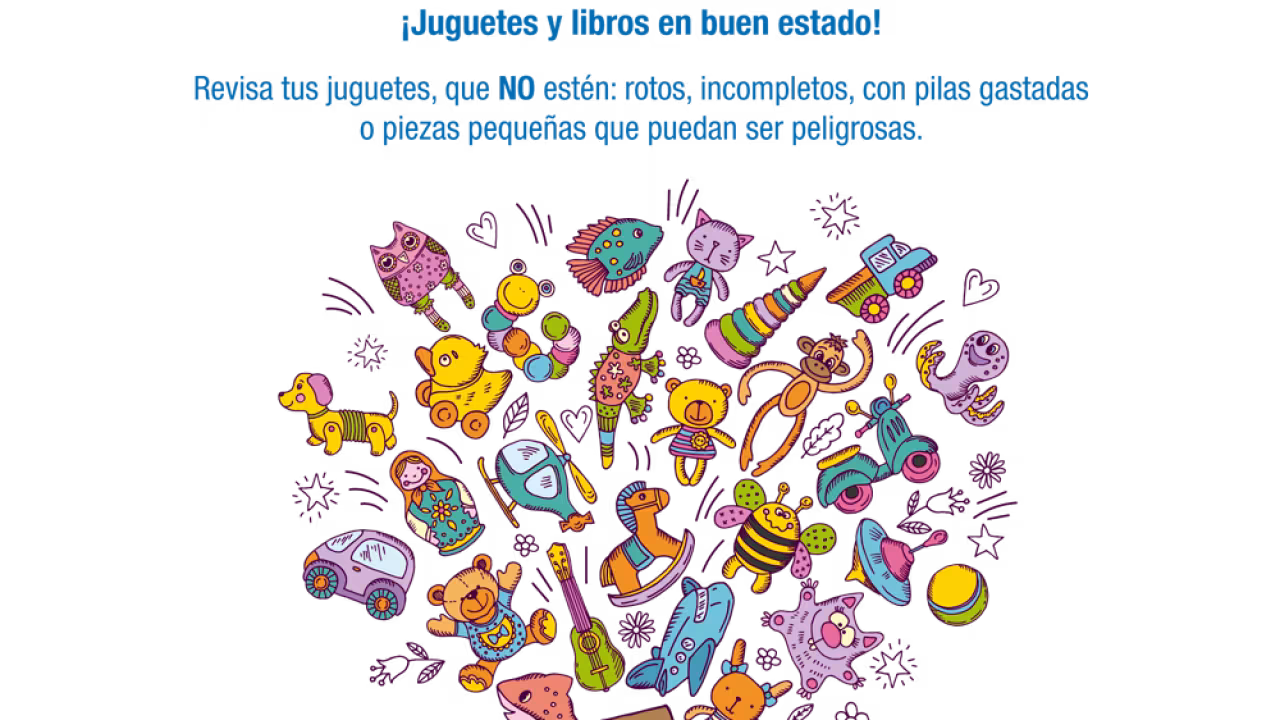 Cartel de la campaña recogida de juguetes