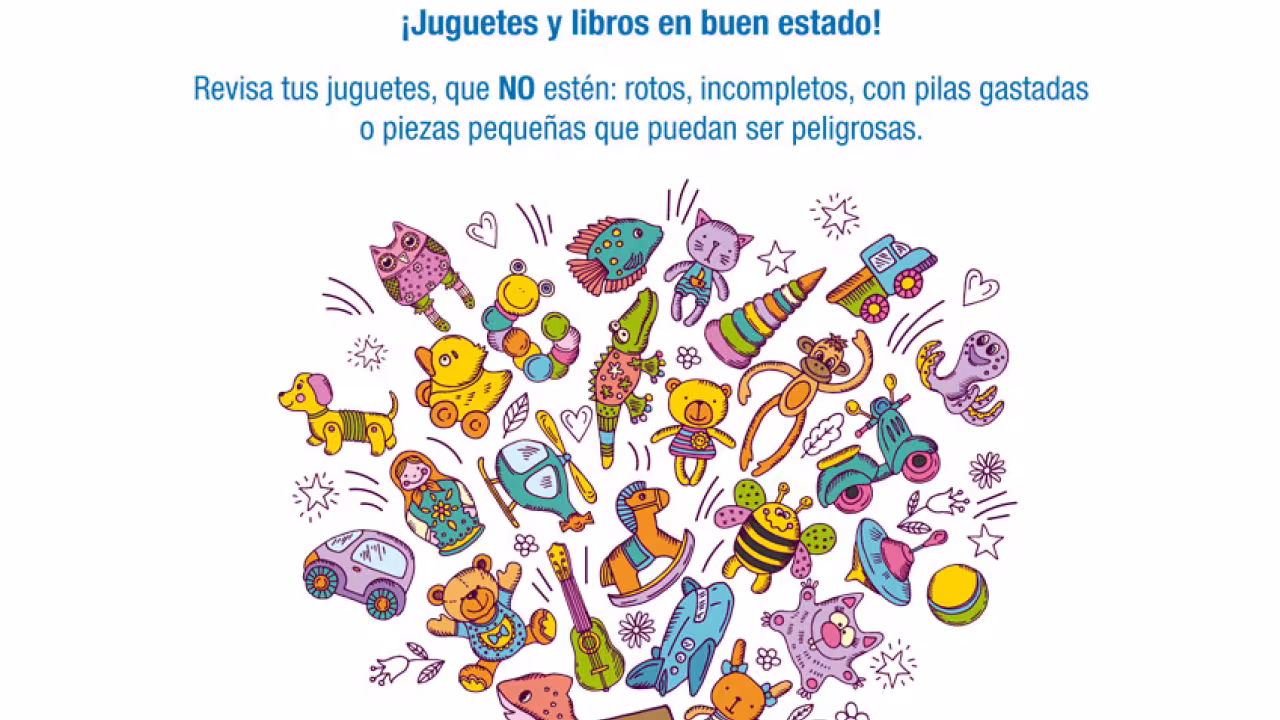 Cartel recogida de juguetes