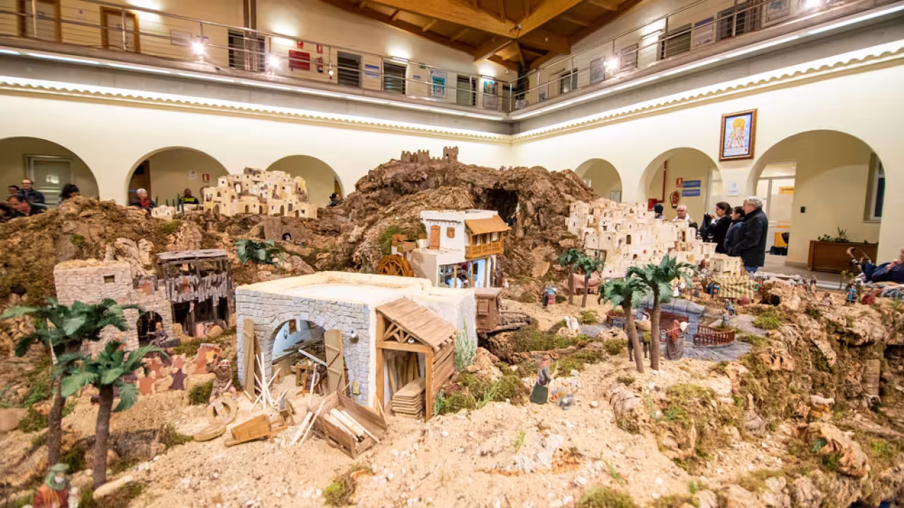 Belén instalado en el Ayuntamiento de Pozuelo de Alarcón