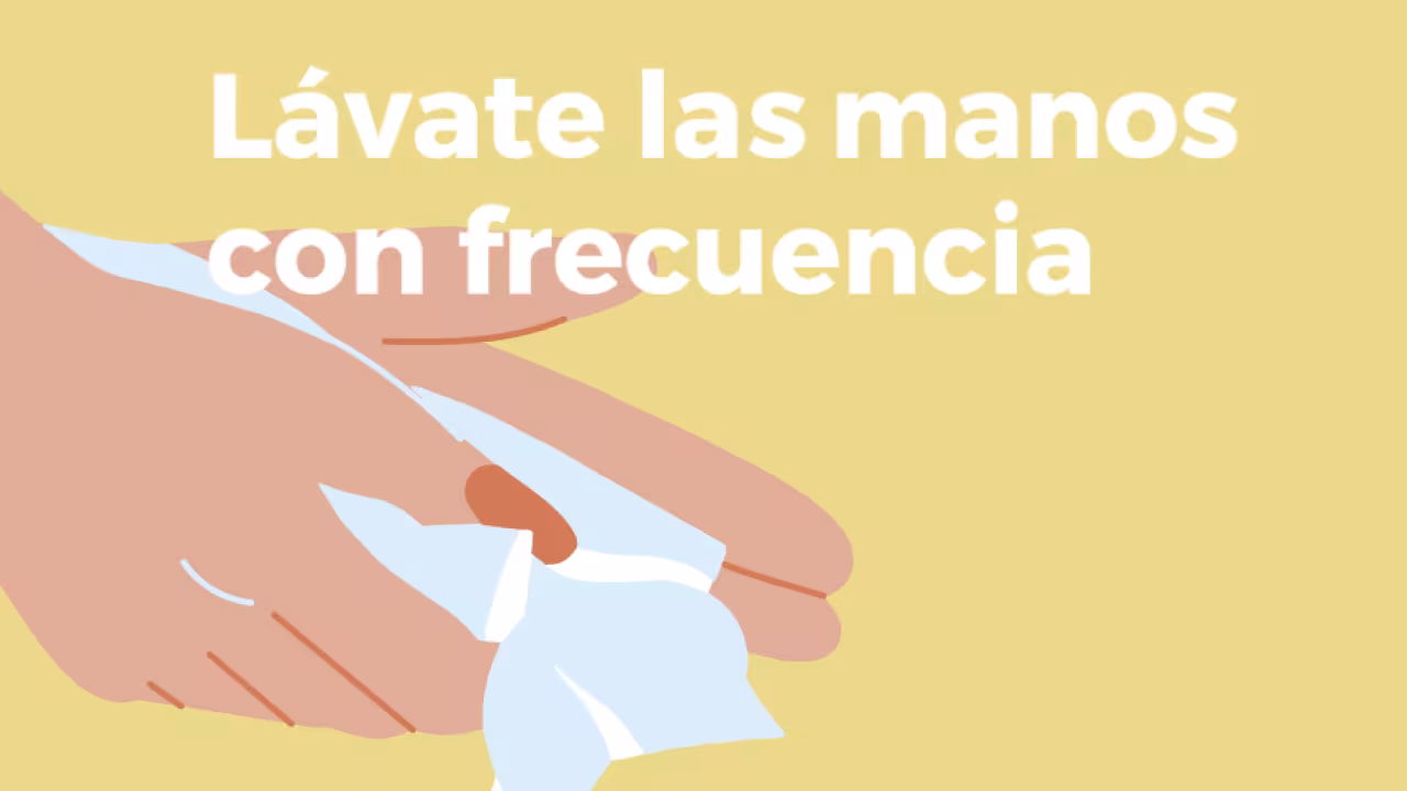 Cartel campaña COVID-19 Lávate las manos con frecuencia