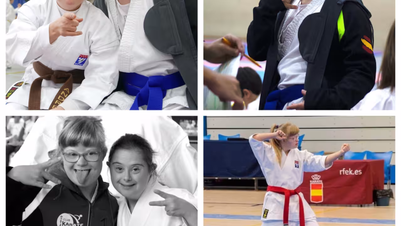 Personas con discapacidad intelectual entrenan con el Club Karate Pozuelo