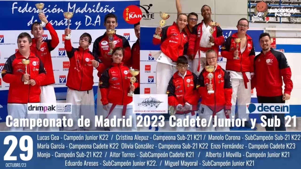 Club Karate Pozuelo suma 11 medallas en el Campeonato de Madrid Cadete / Junior y Sub-21